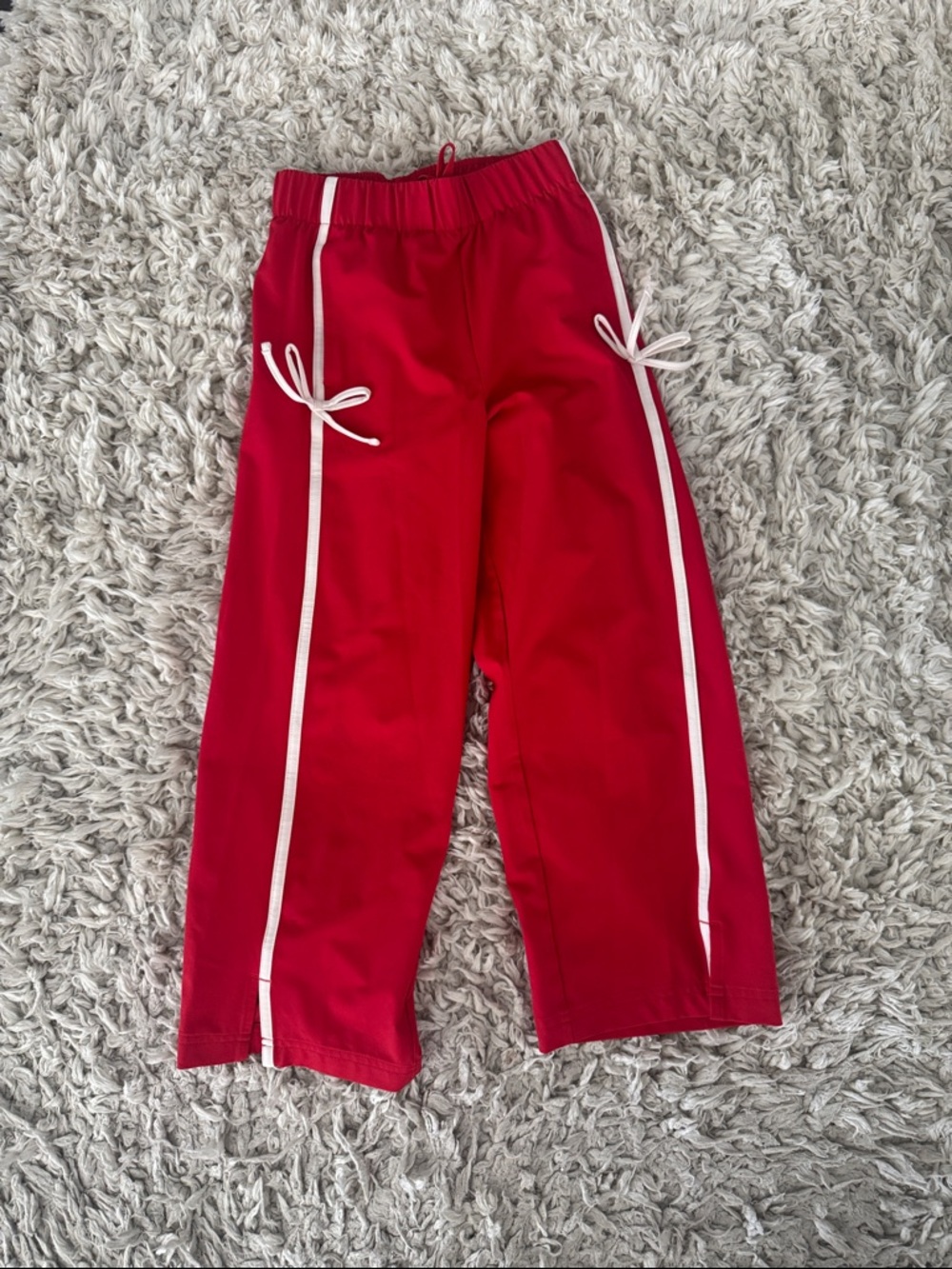 Cat & Jack Red Sweatpants with White Trim